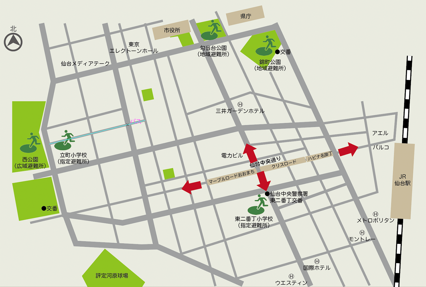 仙台中央通り連合会近隣MAP